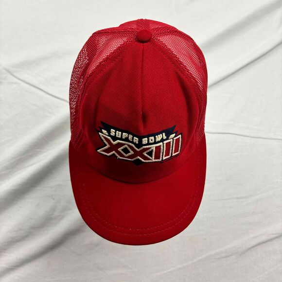 Vintage 1988 Unisex Trucker Cap Red Super Bowl XXIII Mesh One Size - Picture 2 of 11